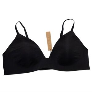 Skims Wireless Form PUSH UP PLUNGE BRA Onyx Black 38B NWT